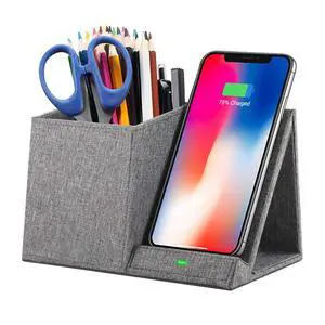 Fast Wireless Charger with Desk Organizer, Desk Phone Charger Compatible with 12/12 Pro/12 Pro Max/12 Mini/SE /11/11 Pro Max/XS, Galaxy S20/S20+/S10/Note 10/Note 9/(No AC Adapter) Fast Wireless Charger with Desk Organizer, Desk Phone Charger Compatible with 12/12 Pro/12 Pro Max/12 Mini/SE /11/11 Pro Max/XS, Galaxy S20/S20+/S10/Note 10/Note 9/(No AC Adapter)