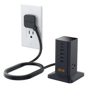 Charging Station for Multiple Devices, 9-in-1 USB C Power Strip for iPhone 17/16/15, MacBook, Tablet, Desktop Phone Fast Charger with 3 AC, USB Charger, Home Drom Office Accessories, Black-30W Charging Station for Multiple Devices, 9-in-1 USB C Power Strip for iPhone 17/16/15, MacBook, Tablet, Desktop Phone Fast Charger with 3 AC, USB Charger, Home Drom Office Accessories, Black-30W