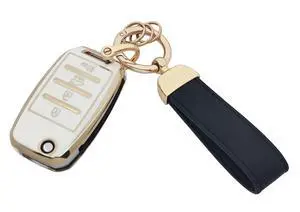 Key Fob Cover with Keychain fit for Kia Sorento Sportage Rio Soul Forte Optima Carens Picanto Folding Flip Keyless Entry Key Fob (White) Key Fob Cover with Keychain fit for Kia Sorento Sportage Rio Soul Forte Optima Carens Picanto Folding Flip Keyless Entry Key Fob (White)