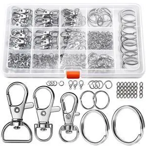 Keychain Making Kit, 265PCS Keychains Clips and Key Rings, Well Crafted Sturdy Key Chain Making Kit, Key Chain Rings, Keychains Hooks, for Key Chains, Lanyard, Jewelry Making, Crafts, Silver Keychain Making Kit, 265PCS Keychains Clips and Key Rings, Well Crafted Sturdy Key Chain Making Kit, Key Chain Rings, Keychains Hooks, for Key Chains, Lanyard, Jewelry Making, Crafts, Silver