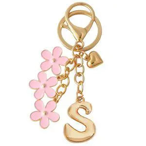 Bubble Initial Keychain Cute Flower Charms Keyring for Handbag BackpackPersonalized A-Z Letter Charms Gift for Women Bubble Initial Keychain Cute Flower Charms Keyring for Handbag BackpackPersonalized A-Z Letter Charms Gift for Women