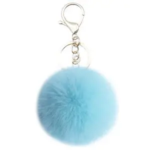 Faux Rabbit Fur Ball Pom Pom Keychain for Car Key Ring Phone Handbag Charm Tote Pendant,lake blue Faux Rabbit Fur Ball Pom Pom Keychain for Car Key Ring Phone Handbag Charm Tote Pendant,lake blue