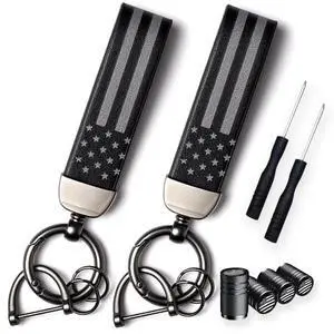 2 Sets US Flag Zinc Alloy Keychain, Durable for All Cars, Unisex 2 Sets US Flag Zinc Alloy Keychain, Durable for All Cars, Unisex