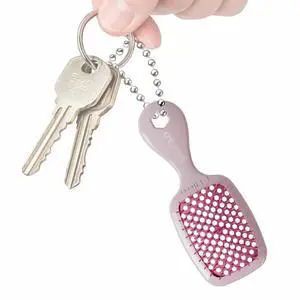 Keychain Super Mini Hair Brush Collectible Miniature Charm for Bags and Keys Accessory for Beauty Lovers - (Peony) Keychain Super Mini Hair Brush Collectible Miniature Charm for Bags and Keys Accessory for Beauty Lovers - (Peony)
