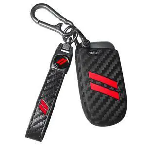 Key Fob Cover with Keychain for Dodge Charger Durango Challenger Journey Dart Remote Control Key Fob Protect Shell Key Holder for Dodge Accessories (Carbon Fiber red Trim) Key Fob Cover with Keychain for Dodge Charger Durango Challenger Journey Dart Remote Control Key Fob Protect Shell Key Holder for Dodge Accessories (Carbon Fiber red Trim)