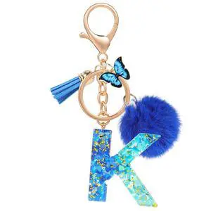 Name Initial Letter K Keychain, Blue Car Keyrings for Women, Personalized Resin Charms for Door Car Key Handbag Decor Name Initial Letter K Keychain, Blue Car Keyrings for Women, Personalized Resin Charms for Door Car Key Handbag Decor