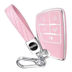 Key Fob Cover for Chevy GMC with Keychain, Silverado Sierra Tahoe Suburban Equinox Traverse Yukon Denali Terrain Buick Envision Premium Soft TPU Case (5 Buttons Pink) Key Fob Cover for Chevy GMC with Keychain, Silverado Sierra Tahoe Suburban Equinox Traverse Yukon Denali Terrain Buick Envision Premium Soft TPU Case (5 Buttons Pink)