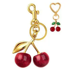 Cute Cherry Keychain & Bag Charm - Trendy Accessory for Women's Purses, Handbags & Car Keys Cute Cherry Keychain & Bag Charm - Trendy Accessory for Women's Purses, Handbags & Car Keys