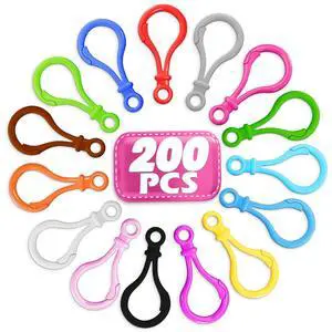 200 Pcs Plastic Keychain Clip Set 15 Assorted Colors Lobster Claw Clasps, 1.86" x 0.97" Each, Reliable Design Lightweight Clips for Creativity, Crafts, DIY Projects, Keychains, Bags & Charms 200 Pcs Plastic Keychain Clip Set 15 Assorted Colors Lobster Claw Clasps, 1.86" x 0.97" Each, Reliable Design Lightweight Clips for Creativity, Crafts, DIY Projects, Keychains, Bags & Charms