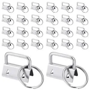 100 Pcs 1 Inch Key Fob Hardware, Dveda Metal Keychain Wristlet with Keyrings, Wristlet Keychains for Women Men for Bags, Belt, Wallet, Ribbon and Other Hand Craft (Silver) 100 Pcs 1 Inch Key Fob Hardware, Dveda Metal Keychain Wristlet with Keyrings, Wristlet Keychains for Women Men for Bags, Belt, Wallet, Ribbon and Other Hand Craft (Silver)