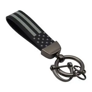 Black American USA Flag Car Keychain with Zinc Alloy Ring, Men Car Accessories Black American USA Flag Car Keychain with Zinc Alloy Ring, Men Car Accessories