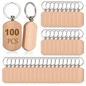 100 PCS Unfinished Wooden Keychain Blanks for Engraving, Wood Engraving Blanks Key Chain, DIY Wood Keychain Tags Unfinished Wooden Key Ring Key Tag, 52x32x7mm 100 PCS Unfinished Wooden Keychain Blanks for Engraving, Wood Engraving Blanks Key Chain, DIY Wood Keychain Tags Unfinished Wooden Key Ring Key Tag, 52x32x7mm
