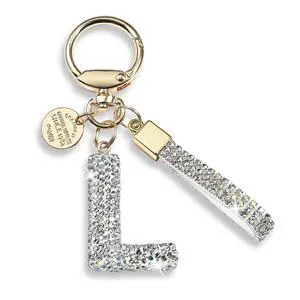 Pink Blue White Initial Letter Keychain Gift for Women Girls Bling Sparkly Cute Backpack Car Key Accessories Lanyard (L-white) Pink Blue White Initial Letter Keychain Gift for Women Girls Bling Sparkly Cute Backpack Car Key Accessories Lanyard (L-white)
