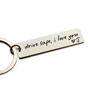 Key Chain Drive Safe I Love You Engraved Initial Personalized Gift for Husband Boyfriend Keychain Gift Car Accessories (J) Key Chain Drive Safe I Love You Engraved Initial Personalized Gift for Husband Boyfriend Keychain Gift Car Accessories (J)
