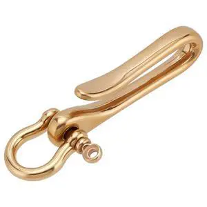Fish Hook Keychain, Brass Key Ring Golden Solid U Shape Key Hook Belt Keyring Pocket Clip with Key Shackle Heavy Duty Car keychain for Men Women Wallet Chain Purse Accessory Fish Hook Keychain, Brass Key Ring Golden Solid U Shape Key Hook Belt Keyring Pocket Clip with Key Shackle Heavy Duty Car keychain for Men Women Wallet Chain Purse Accessory