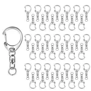 50 pcs Lobster Clasp Key, Keychain Clip, Swivel Clasps Lanyard Snap Hook, DIY Crafts Key Chain, Lobster Claw Clasp (Silver) 50 pcs Lobster Clasp Key, Keychain Clip, Swivel Clasps Lanyard Snap Hook, DIY Crafts Key Chain, Lobster Claw Clasp (Silver)