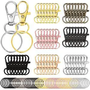 100PCS Swivel Clasps Lanyard Snap Hooks with Key Rings, Key Chain Clip Hooks Lobster Claw Clasps for Keychains Jewelry DIY Crafts (Multicolor) 100PCS Swivel Clasps Lanyard Snap Hooks with Key Rings, Key Chain Clip Hooks Lobster Claw Clasps for Keychains Jewelry DIY Crafts (Multicolor)
