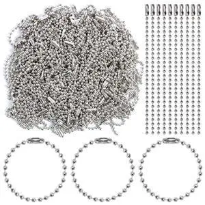 200 pcs 100 mm Long Bead Connector Clasp Ball Chains Keychain Tag Keychain Ball Chain 2.4 mm Diameter Adjustable Antiqued Metal Bead Steel Chain 200 pcs 100 mm Long Bead Connector Clasp Ball Chains Keychain Tag Keychain Ball Chain 2.4 mm Diameter Adjustable Antiqued Metal Bead Steel Chain