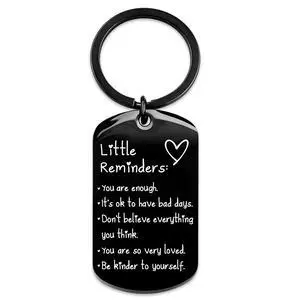 Little Reminders Keychain Inspiration Gifts for Women Men Affirmation Uplifting Mental Health You Are Enough Keyring (Black) Little Reminders Keychain Inspiration Gifts for Women Men Affirmation Uplifting Mental Health You Are Enough Keyring (Black)