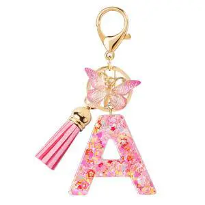 Initial letter Keychains for Women Girls Tassel Butterfly Cute Car Keychain for Wallet Backpack bag charm accessories (A-Pink Cute Butterfly) Initial letter Keychains for Women Girls Tassel Butterfly Cute Car Keychain for Wallet Backpack bag charm accessories (A-Pink Cute Butterfly)
