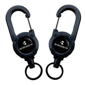 Zinger Retractable Keychain 2 Pack ABS Carabiner with 24" Cord, Heavy Duty Badge Reel for Fishing & Outdoors Zinger Retractable Keychain 2 Pack ABS Carabiner with 24" Cord, Heavy Duty Badge Reel for Fishing & Outdoors