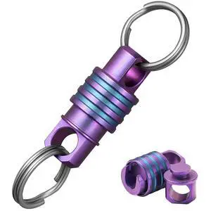 Titanium Quick Release Keychain, Small Detachable Key Chain Ring, Heavy Duty Key ring Holder for Men Women Car Keys (Purple Detachable Keychain) Titanium Quick Release Keychain, Small Detachable Key Chain Ring, Heavy Duty Key ring Holder for Men Women Car Keys (Purple Detachable Keychain)