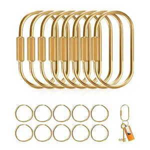 Brass Key Rings Bulk, Gold Key Chain Organizer Holder for Men Women with Secure Screw Locking, Cute Purse Bag Charms for Handbags, Small Carabiner Clip for Dog Leash Pet Tags (8 Pack) Brass Key Rings Bulk, Gold Key Chain Organizer Holder for Men Women with Secure Screw Locking, Cute Purse Bag Charms for Handbags, Small Carabiner Clip for Dog Leash Pet Tags (8 Pack)