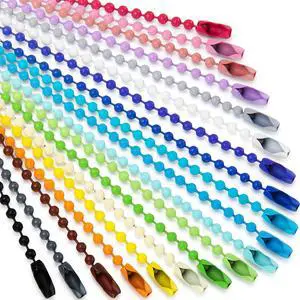 200 Pack Colored Bead Keychain Metal Hanging Chains 4.72 Inch Keychains Necklace Connector for Hanging Ornament Jewelry Tag (Vibrant Color) 200 Pack Colored Bead Keychain Metal Hanging Chains 4.72 Inch Keychains Necklace Connector for Hanging Ornament Jewelry Tag (Vibrant Color)