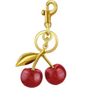 Cherry Bag Charms Cherry Purse Charm Gold Cute Keychain for Handbag Cherry Bag Charms Cherry Purse Charm Gold Cute Keychain for Handbag