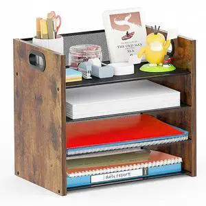Desk Organizer, 4 Tier Desktop File Organizer and Paper Tray Organizer, Office Desk Accessories for Mail, Documents, Papers, Notebooks and Home Office Storage Desk Organizer, 4 Tier Desktop File Organizer and Paper Tray Organizer, Office Desk Accessories for Mail, Documents, Papers, Notebooks and Home Office Storage