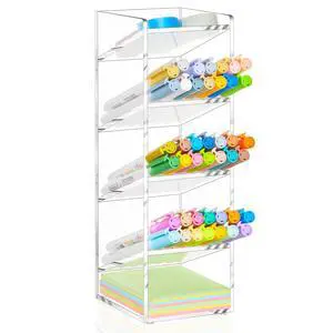 Acrylic Pen Organizer Storage for 50 Markers Vertical Marker Organizer Acrylic Pen Display Holder for Office Desk Desktop Stationery Pencil Storage, Clear, 3.4 x 4 x 10.2 Inch Acrylic Pen Organizer Storage for 50 Markers Vertical Marker Organizer Acrylic Pen Display Holder for Office Desk Desktop Stationery Pencil Storage, Clear, 3.4 x 4 x 10.2 Inch