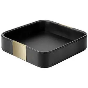 Luxury Leather Desktop Storage Small Catchall Organizer Decorative Tray for Entryway Table to Hold Jewelry Watch Cosmetics Keys Phone Wallet, Home & Office Accessories (Metal Gilded, Black) Luxury Leather Desktop Storage Small Catchall Organizer Decorative Tray for Entryway Table to Hold Jewelry Watch Cosmetics Keys Phone Wallet, Home & Office Accessories (Metal Gilded, Black)