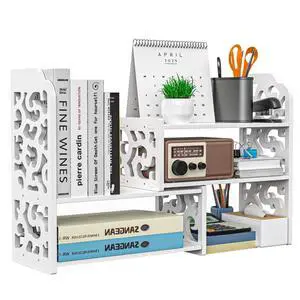 Desktop Shelves, White Bookshelf Desktop Organizer and Desktop Storage Desktop Shelves, White Bookshelf Desktop Organizer and Desktop Storage