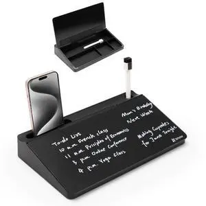 Glass Desk Buddy Whiteboard with Storage, Small Dry Erase Desktop White Board Caddy to-do List Memo Notepad for Office, School and Home Office Supplies (Black) Glass Desk Buddy Whiteboard with Storage, Small Dry Erase Desktop White Board Caddy to-do List Memo Notepad for Office, School and Home Office Supplies (Black)