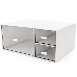 Desk Organizer Stackable Storage Drawers with 3 Compartments Stackable Drawers Great for Desk Storage, Makeup Storage Bathroom Organization Accessories Etc (White) Desk Organizer Stackable Storage Drawers with 3 Compartments Stackable Drawers Great for Desk Storage, Makeup Storage Bathroom Organization Accessories Etc (White)
