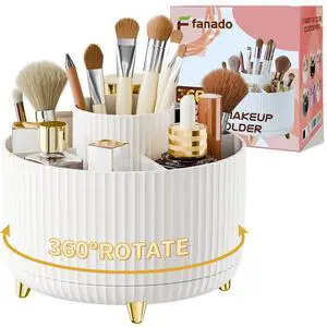 360° Rotate Makeup Brush Holder Organizer, Makeup Organizers Countertop, Makeup organization and Skincare Storage for Vanity, Desktop, Bathroom (White) 360° Rotate Makeup Brush Holder Organizer, Makeup Organizers Countertop, Makeup organization and Skincare Storage for Vanity, Desktop, Bathroom (White)