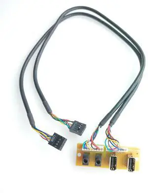 50cm 2-Port Dual USB 2.0 9Pin 3.5mm HD Audio Standing Socket Interface Motherboard Extension Cable Chassis Front Panel 65x23mm 50cm 2-Port Dual USB 2.0 9Pin 3.5mm HD Audio Standing Socket Interface Motherboard Extension Cable Chassis Front Panel 65x23mm