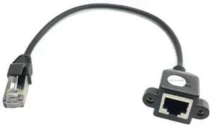 RJ45 RJ-45 Cat5 Male to Female Ethernet Network Extension Cable Cord Panel Mount + Screws 30cm RJ45 RJ-45 Cat5 Male to Female Ethernet Network Extension Cable Cord Panel Mount + Screws 30cm