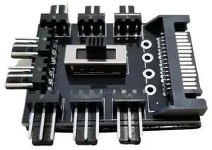 Computer Host Case SATA 1 to 8 Multi Way Splitter Cooling Fan Hub 3Pin 12V Power Cable Socket PCB 2 Level Speed Controller Computer Host Case SATA 1 to 8 Multi Way Splitter Cooling Fan Hub 3Pin 12V Power Cable Socket PCB 2 Level Speed Controller