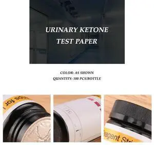 100Pcs/Bottle Ketone Strips Home Ketosis Urine Weight Lose Analysis Keto Strips 100Pcs/Bottle Ketone Strips Home Ketosis Urine Weight Lose Analysis Keto Strips