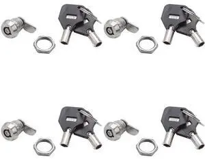 4X Cabinet Door Quarter Turn Security Tubular Cam Lock W Keys 4X Cabinet Door Quarter Turn Security Tubular Cam Lock W Keys