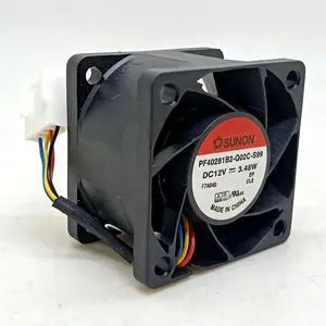 40mm Fan PF40281B2-Q02C-S99 for 4cm High Speed PWM Cooling Fan 4028 40X40X28mm 12V Temperature Control Double Ball Fan 40mm Fan PF40281B2-Q02C-S99 for 4cm High Speed PWM Cooling Fan 4028 40X40X28mm 12V Temperature Control Double Ball Fan