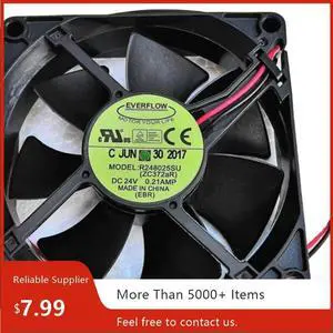 80mm 24V Axial Case Cooling Fan for Everflow R248025SU Hydraulic Bearing Server, Industrial Equipment 80mm 24V Axial Case Cooling Fan for Everflow R248025SU Hydraulic Bearing Server, Industrial Equipment