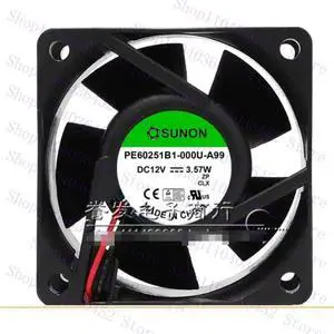 for PE60251B1-000U-A99 DC 12V 3.57W 60x60x25mm 2-Wire Server Cooling Fan for PE60251B1-000U-A99 DC 12V 3.57W 60x60x25mm 2-Wire Server Cooling Fan