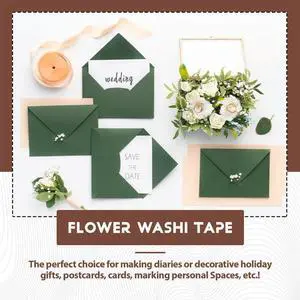 Gold Foil Flower Washi Tape Set Botanical Washi Tape Gold For Journal, Arts And DIY Crafts Gold Foil Flower Washi Tape Set Botanical Washi Tape Gold For Journal, Arts And DIY Crafts