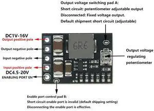 Mini DC-DC power supply step-down module with enable 10W 4.5V-20V to 1-16V12V9V5V3.3V 2A Mini DC-DC power supply step-down module with enable 10W 4.5V-20V to 1-16V12V9V5V3.3V 2A