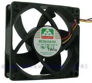 MGT8012UB-R25 8025 DC12V 0.66A 7.92W 80*80*25mm 3-wire heat dissipation fan air 4800RPM blower MGT8012UB-R25 8025 DC12V 0.66A 7.92W 80*80*25mm 3-wire heat dissipation fan air 4800RPM blower