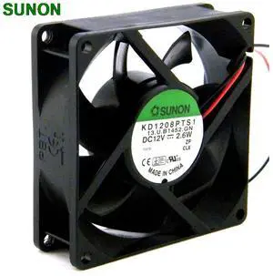 For 12V 2.6W KD1208PTS1 12V 2.6W 2Wire Cooling fan 8cm 8025 80x80x25mm 8cm 37CFM For 12V 2.6W KD1208PTS1 12V 2.6W 2Wire Cooling fan 8cm 8025 80x80x25mm 8cm 37CFM