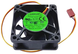 for EVERFLOW RB6025BU 6025 6CM DC 12V 1.0A Dual Ball Bearing High-Speed Cooling Fan for EVERFLOW RB6025BU 6025 6CM DC 12V 1.0A Dual Ball Bearing High-Speed Cooling Fan
