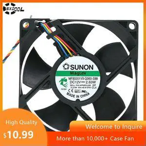 for MF80201VX-Q060-S99 80mm 12V 2.63W 40.8CFM Axial Cooling Fan, 4-Pin MPNKK-A00 Silent Quiet Axial Cooling Fan for MF80201VX-Q060-S99 80mm 12V 2.63W 40.8CFM Axial Cooling Fan, 4-Pin MPNKK-A00 Silent Quiet Axial Cooling Fan